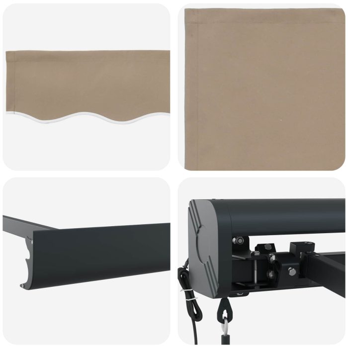 Novaro Behúzható napellenző Bézs 300 x 250 cm Szövet és Fém - Image 7