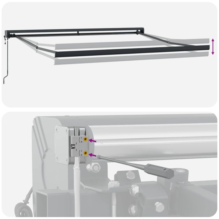 Novaro Behúzható napellenző Bézs 300 x 250 cm Szövet és Fém - Image 9