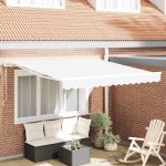 Novaro Behúzható napellenző Fehér 300 x 250 cm Szövet és Alumínium