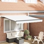 Novaro Behúzható napellenző Fehér 300 x 250 cm Pamut és Alumínium