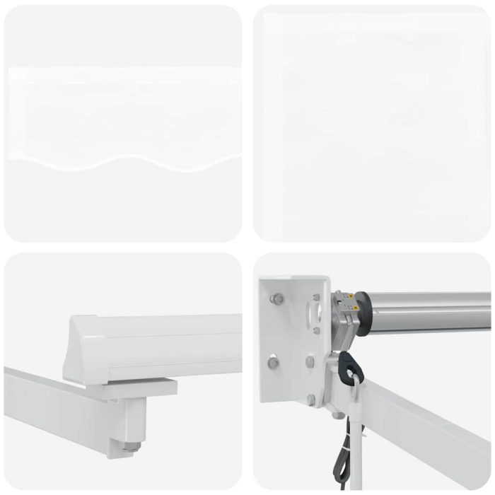 Novaro Behúzható napellenző Fehér 300 x 250 x 165 cm Poliészter és fém - Image 8