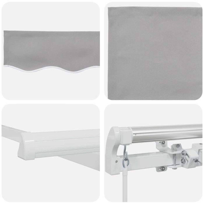 Novaro Behúzható napellenző Világosszürke 300 x 250 x 165 cm - Image 6