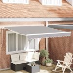 Novaro Behúzható napellenző Világosszürke 300 x 250 cm