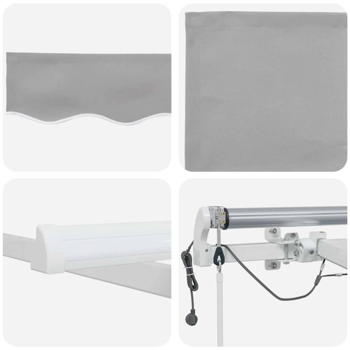 Novaro Behúzható napellenző Világosszürke 300 x 250 cm Poliészter - Image 10