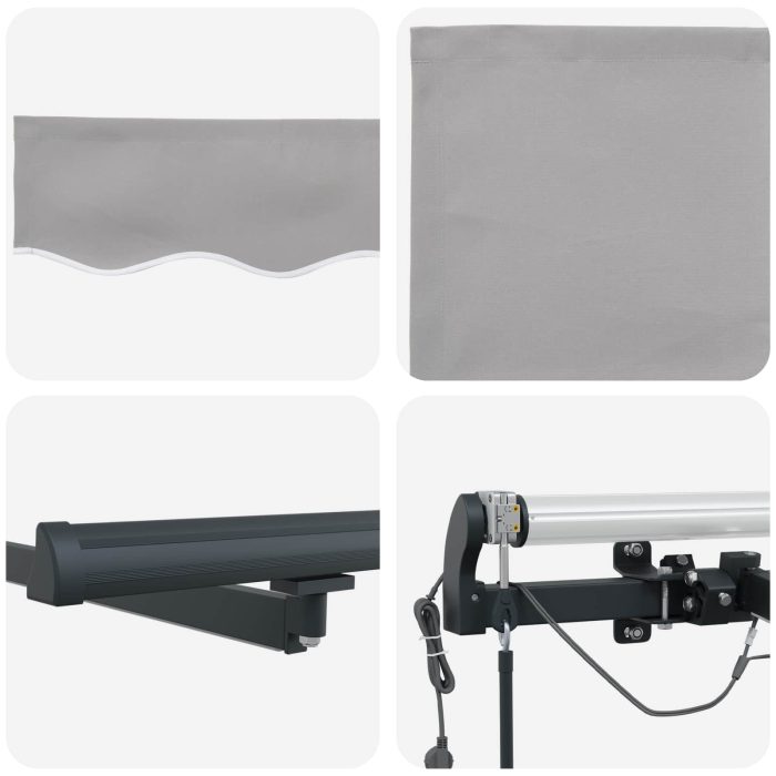 Novaro Behúzható napellenző Világosszürke 300 x 250 cm Poliészter - Image 10