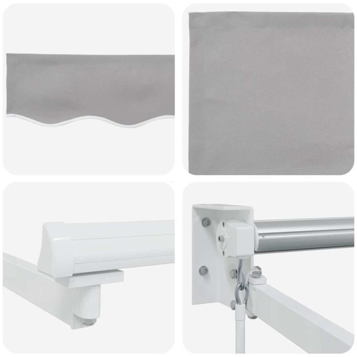 Novaro Behúzható napellenző Világosszürke 300 x 250 x 165 cm - Image 8