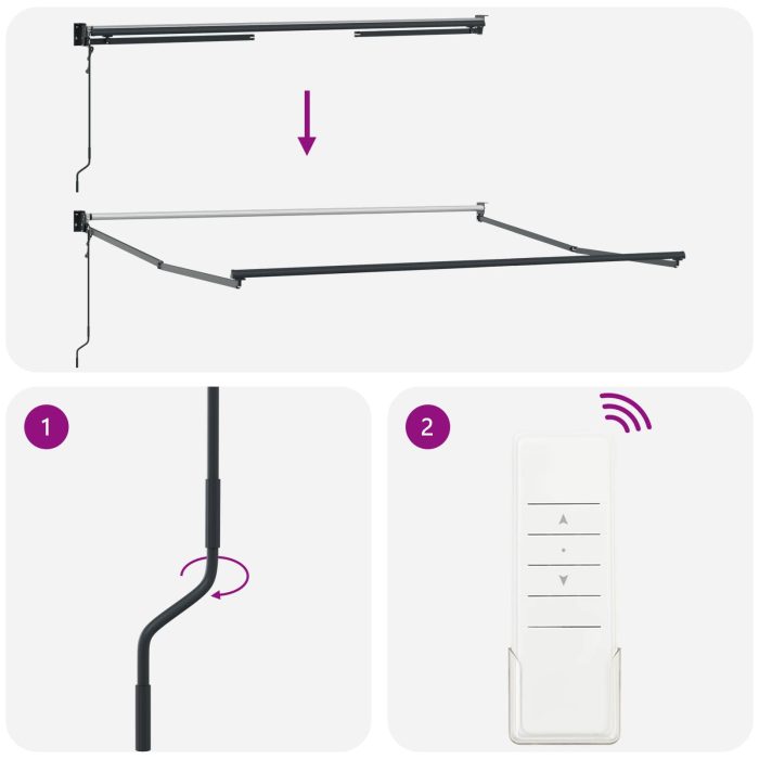 Novaro Behúzható napellenző Világosszürke 300 x 250 x 165 cm - Image 9
