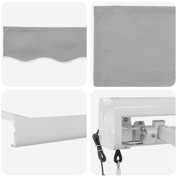 Novaro Behúzható napellenző Világosszürke 300 x 250 x 165 cm - Image 4