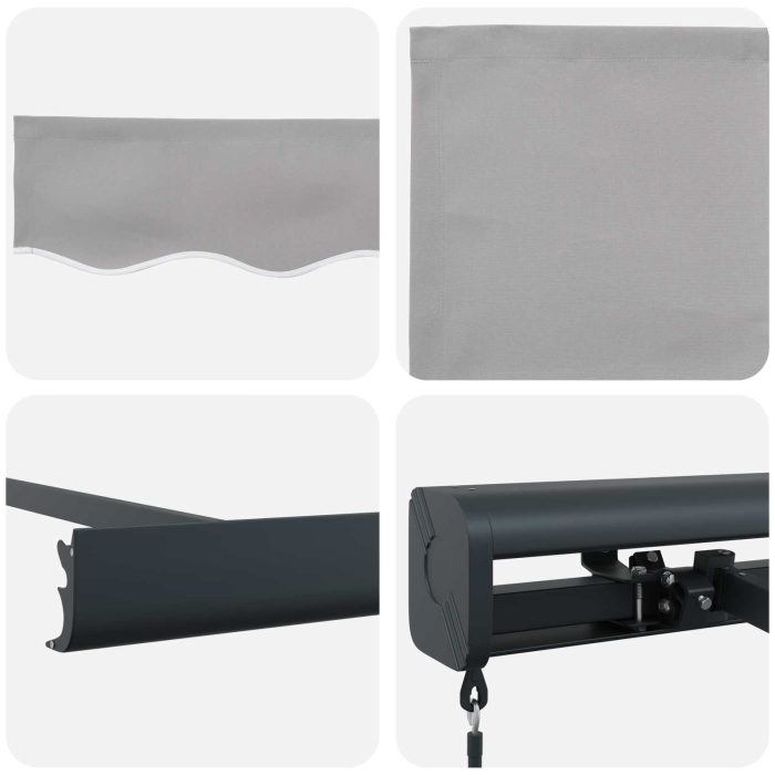 Novaro Behúzható napellenző Világosszürke 300 x 250 cm - Image 8