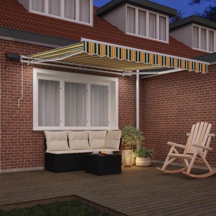 Novaro Behúzható napellenző Zöld és sárga 300 x 250 cm - Image 3