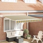 Novaro Behúzható napellenző Zöld és sárga 300 x 250 cm