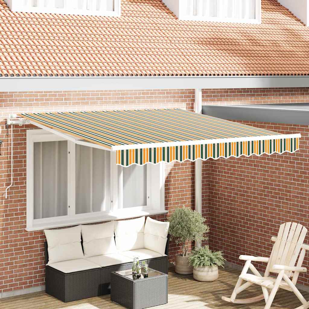 Novaro Behúzható napellenző Zöld és sárga 300 x 250 cm