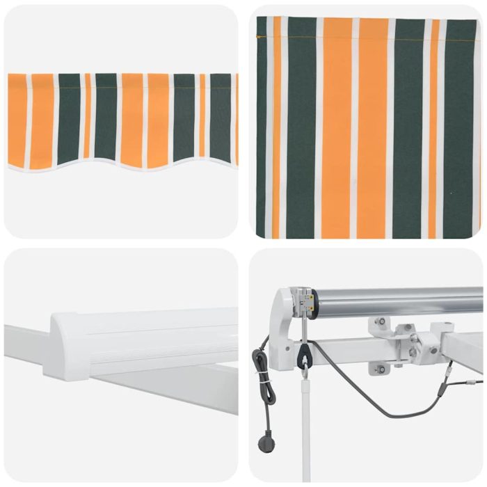 Novaro Behúzható napellenző Zöld és Sárga 300 x 250 cm Poliészter - Image 10