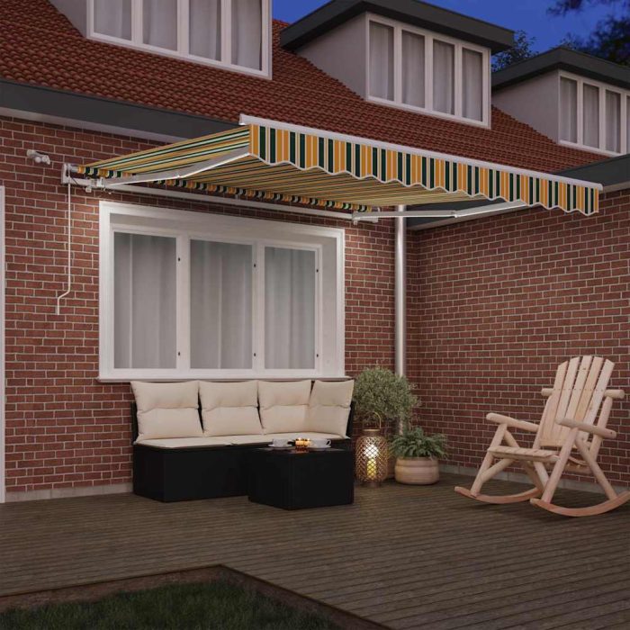 Novaro Behúzható napellenző Zöld és Sárga 300 x 250 cm Poliészter - Image 3