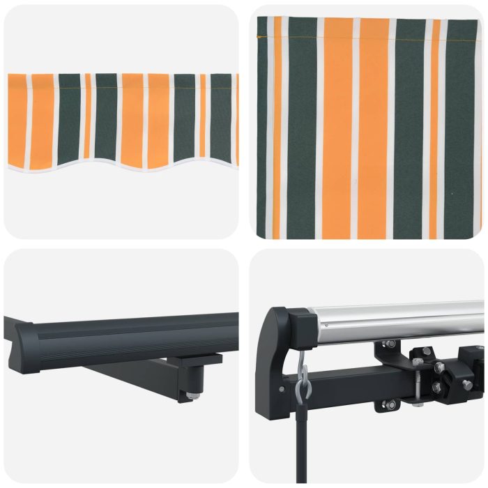 Novaro Behúzható napellenző Zöld és sárga 300 x 250 cm - Image 7