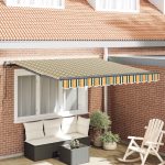Novaro Behúzható napellenző Zöld és sárga 300 x 250 cm