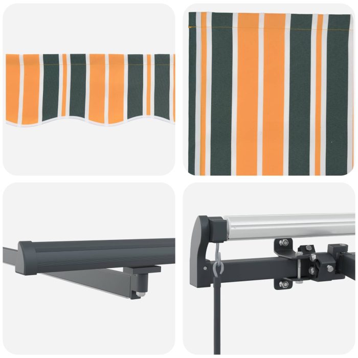 Novaro Behúzható napellenző Zöld és sárga 300 x 250 cm - Image 9