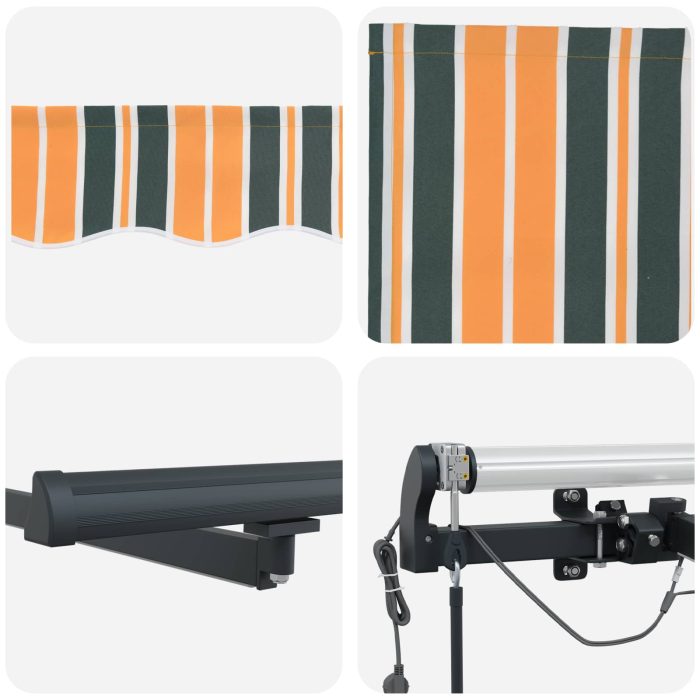 Novaro Behúzható napellenző Zöld és sárga 300 x 250 cm Poliészter - Image 10