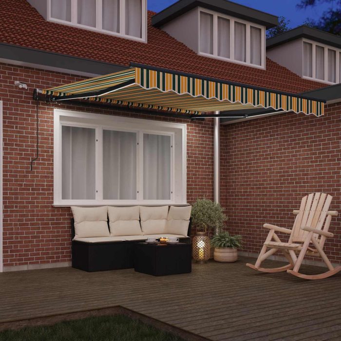 Novaro Behúzható napellenző Zöld és sárga 300 x 250 cm Poliészter - Image 3