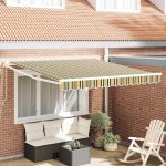 Novaro Behúzható napellenző Zöld és Sárga 300 x 250 x 165 cm