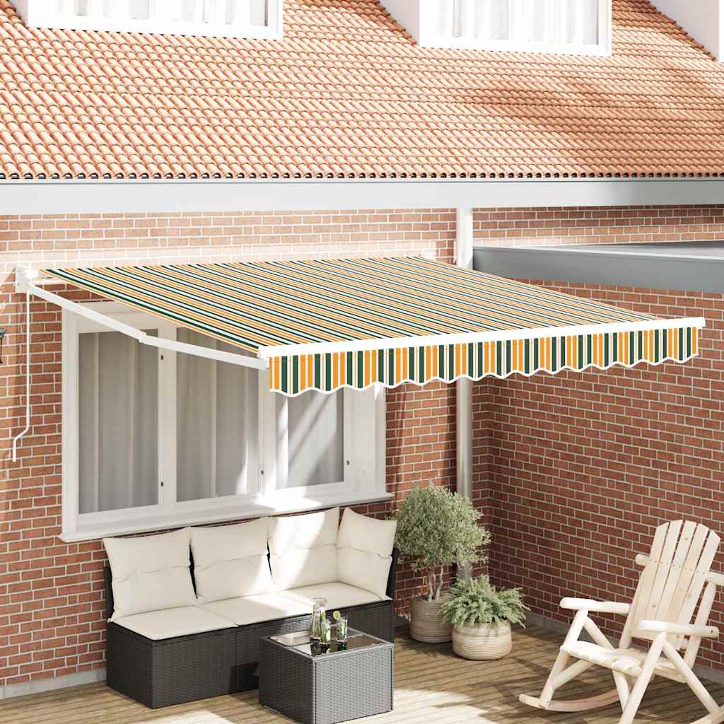 Novaro Behúzható napellenző Zöld és Sárga 300 x 250 x 165 cm
