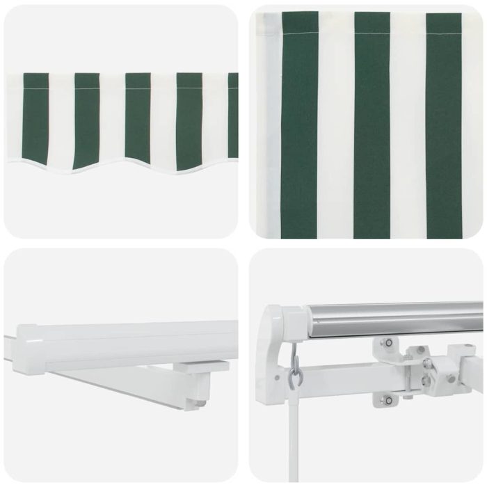 Novaro Behúzható napellenző Zöld és Fehér 300 x 250 cm - Image 10