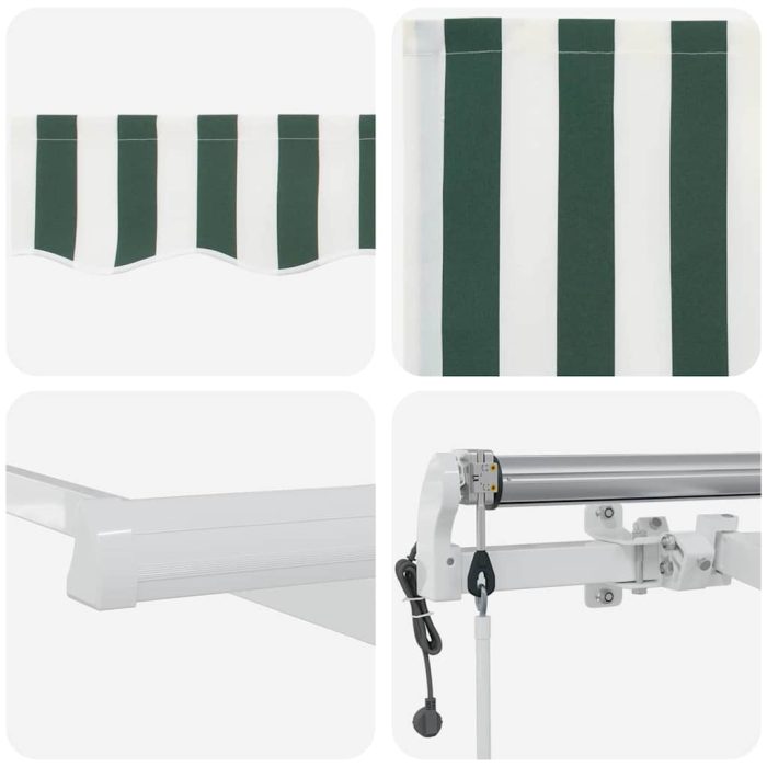 Novaro Behúzható napellenző Zöld és Fehér 300 x 250 cm - Image 8