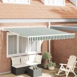 Novaro Behúzható napellenző Zöld és Fehér 300 x 250 cm