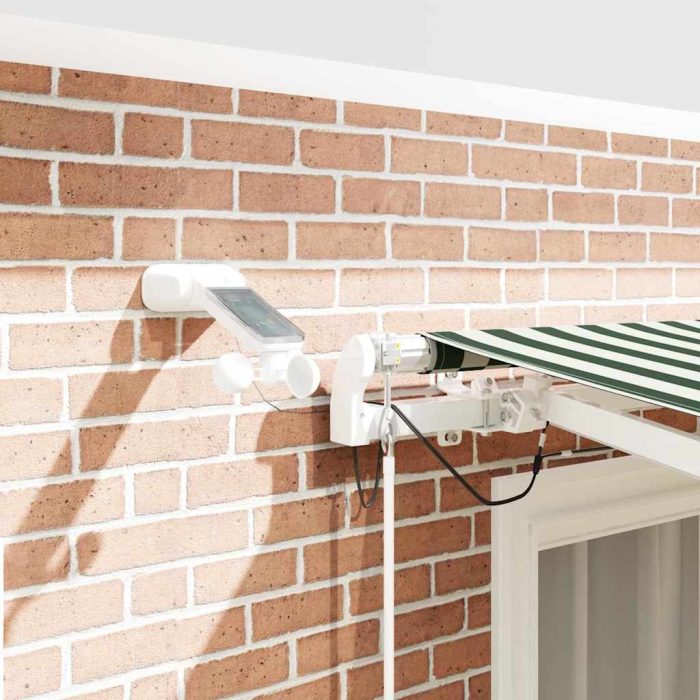 Novaro Behúzható napellenző Zöld és Fehér 300 x 250 cm Poliészter - Image 4