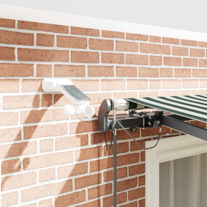 Novaro Behúzható napellenző Zöld és Fehér 300 x 250 cm Poliészter - Image 4
