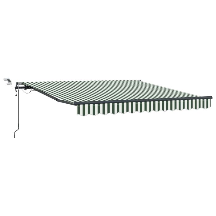 Novaro Behúzható napellenző Zöld és Fehér 300 x 250 cm Poliészter - Image 2