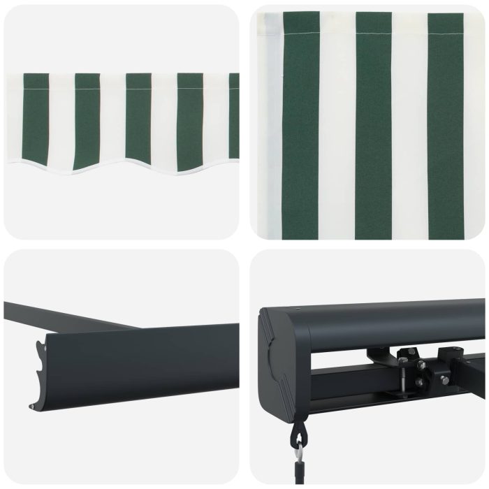 Novaro Behúzható napellenző Zöld és Fehér 300 x 250 cm - Image 8