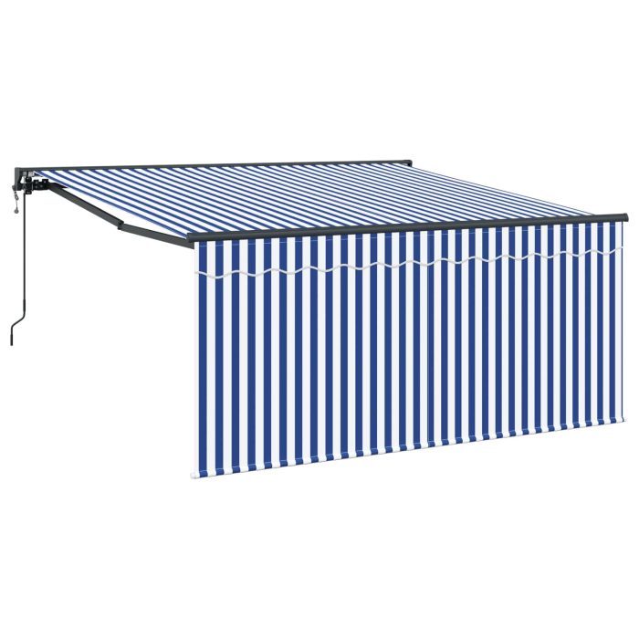 Novaro Behúzható napellenző Kék és Fehér 350 x 250 cm - Image 2
