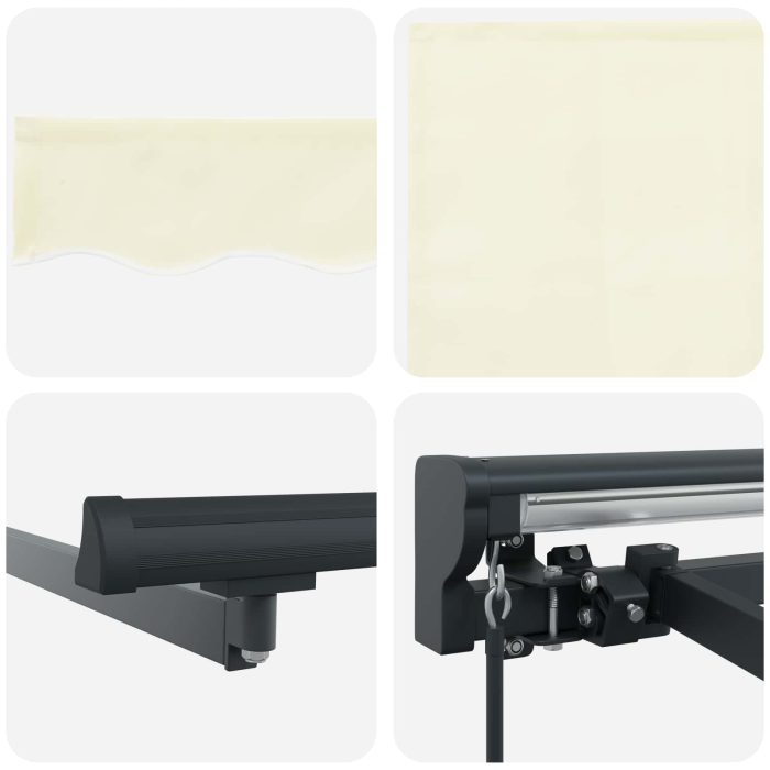 Novaro Napernyő keret Krémszínű 350 x 250 cm Poliészter PU bevonattal - Image 8