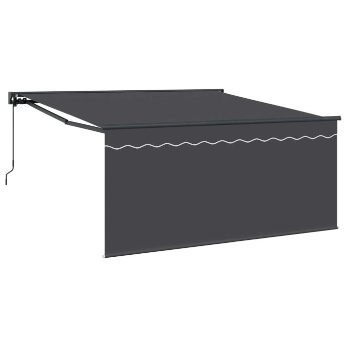 Novaro Behúzható napellenző Antracit 350 x 250 cm Pamut és Alumínium - Image 2