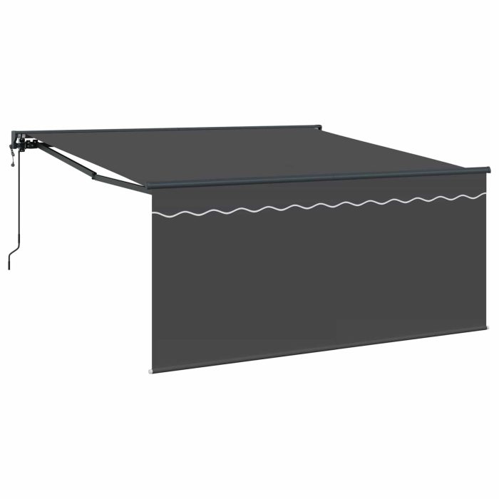 Novaro Behúzható napellenző Antracit 350 x 250 cm Pamut és Alumínium - Image 2