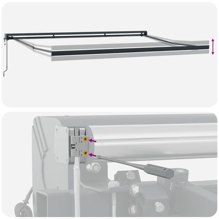 Novaro Behúzható napellenző Piros és Fekete 350 x 250 cm - Image 10
