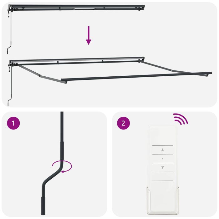 Novaro Behúzható napellenző narancssárga és barna 350 x 250 cm - Image 9