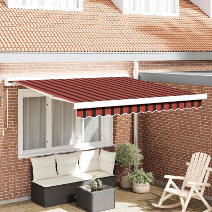 Novaro Behúzható napellenző Piros és Fekete 350 x 250 cm