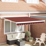Novaro Behúzható napellenző Piros és Fekete 350 x 250 x 165 cm