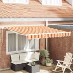 Novaro Behúzható napellenző Sárga és narancs 350 x 250 x 165 cm