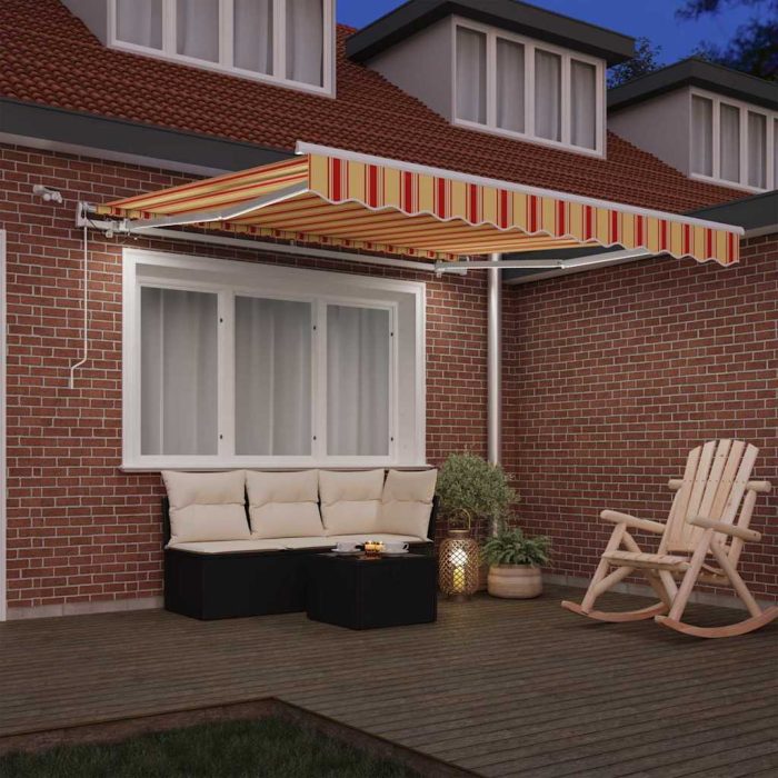 Novaro Behúzható napellenző Sárga és narancs 350 x 250 cm Poliészter - Image 3