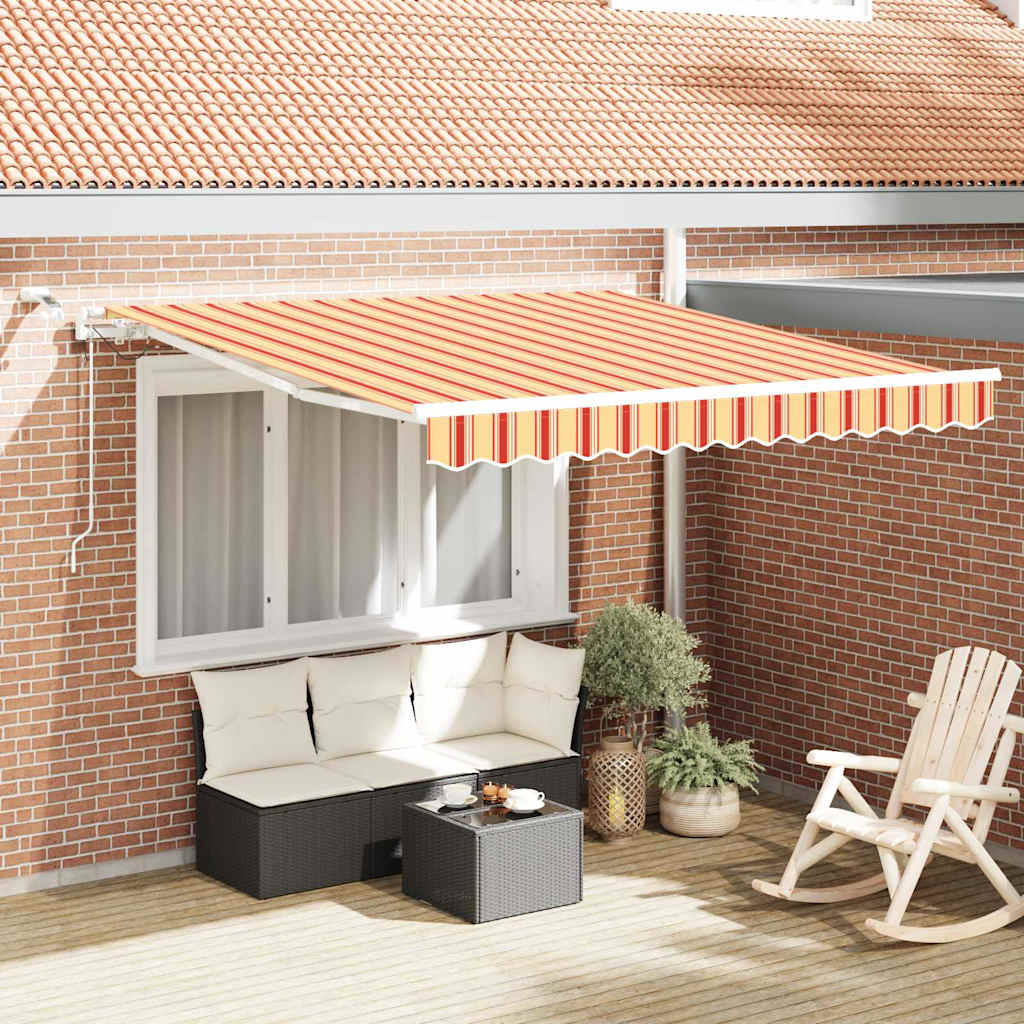Novaro Behúzható napellenző Sárga és narancs 350 x 250 cm Poliészter