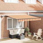 Novaro Behúzható napellenző Sárga és narancs 350 x 250 cm