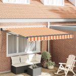 Novaro Behúzható napellenző Sárga és narancs 350 x 250 x 165 cm