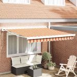 Novaro Behúzható napellenző Sárga és narancs 350 x 250 x 165 cm