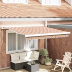 Novaro Behúzható napellenző Sokszínű 350 x 250 cm Vászon és Alumínium