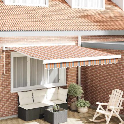 Novaro Behúzható napellenző Sokszínű 350 x 250 cm Vászon és Alumínium