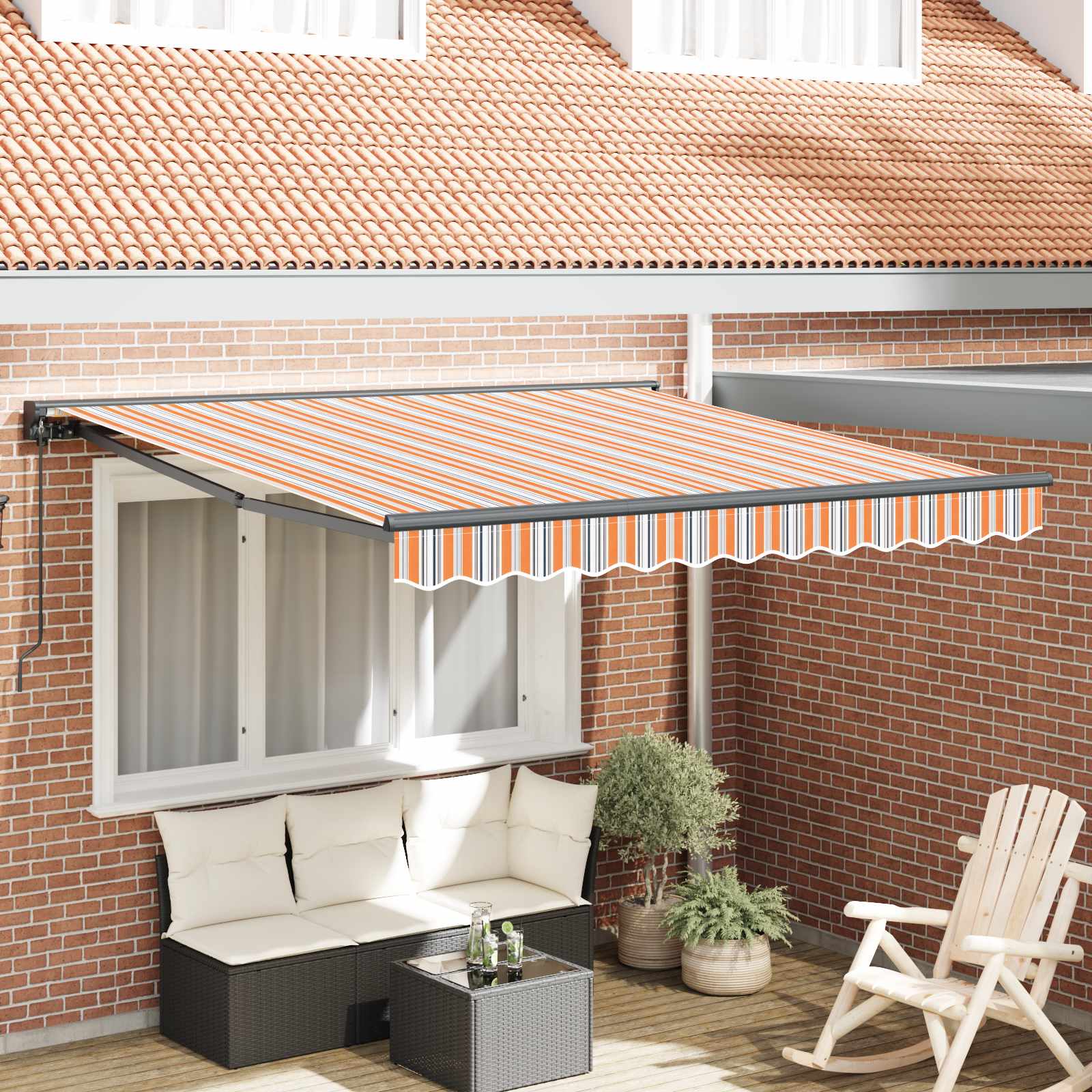 Novaro Napernyő keret Kék és Narancs 350 x 250 cm