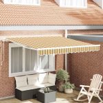 Novaro Behúzható napellenző Sokszínű 350 x 250 cm Pamut és Alumínium